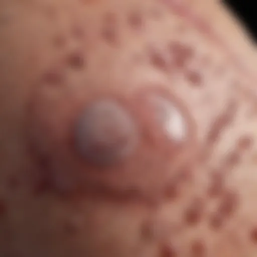 Microscopic view of skin lesions associated with PCTCL