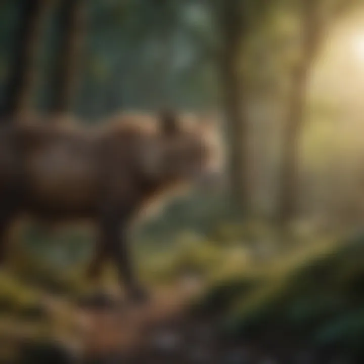A vibrant ecosystem showcasing diverse wildlife in a protected reserve.