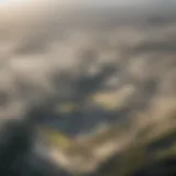 Aerial view of a nuclear power plant surrounded by natural landscapes