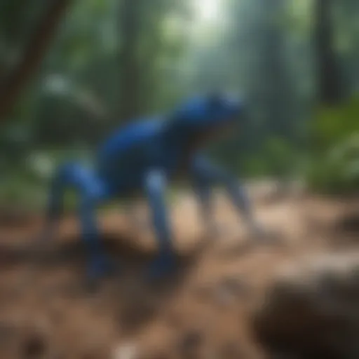 Illustration of blue scorpion in its natural habitat