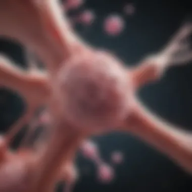 Breast Cancer Metastasis to Bone Visual representation of breast cancer cells migrating to the bone
