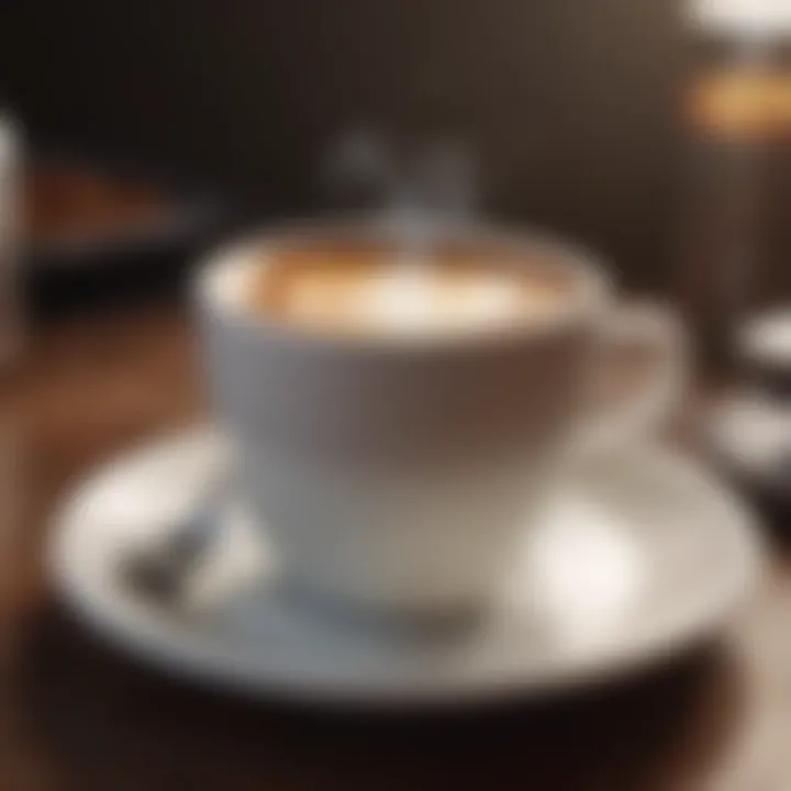 A diagram illustrating the effects of caffeine on cholesterol levels in the body.