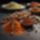 A close-up of various spices known to trigger allergies