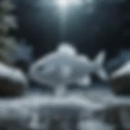 A snow fish swimming gracefully in its natural cold water habitat