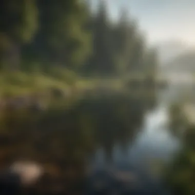 Pristine Lake: A Symbol of Environmental Integrity A serene landscape showcasing a pristine lake surrounded by lush greenery, symbolizing the essence of environmental health.
