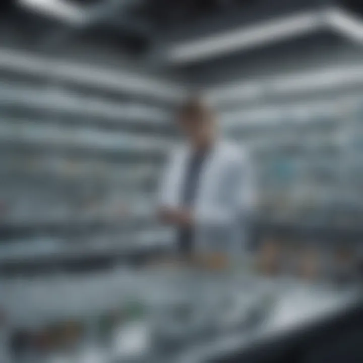 A laboratory setting where researchers analyze samples, representing the critical role of scientific research in environmental health.