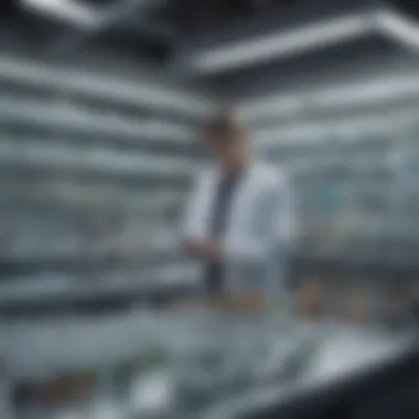 Research Laboratory: Advancing Environmental Health Science A laboratory setting where researchers analyze samples, representing the critical role of scientific research in environmental health.