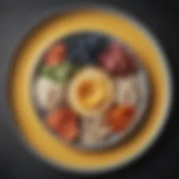 Colorful plate showcasing a balanced meal with proteins and healthy fats