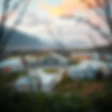 A scenic view of an Icelandic university campus surrounded by nature