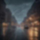 A visualization of electromagnetic waves in an urban environment