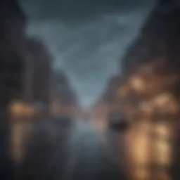 A visualization of electromagnetic waves in an urban environment