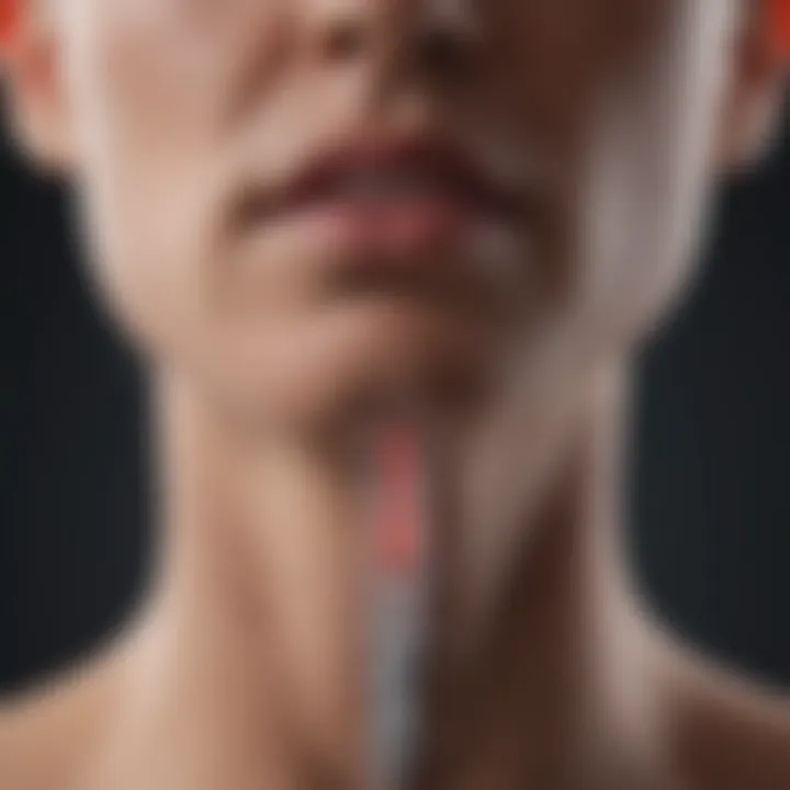 Diagram showing esophagus narrowing