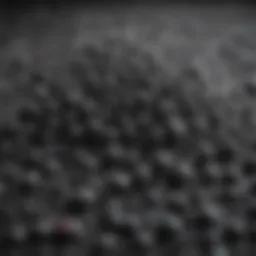 Close-up view of activated carbon granules showcasing its porous structure
