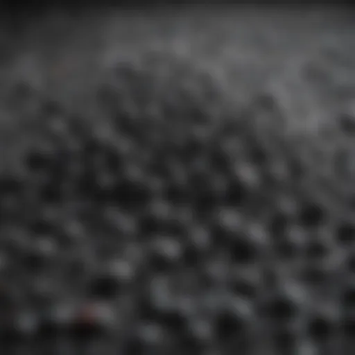 Close-up view of activated carbon granules showcasing its porous structure