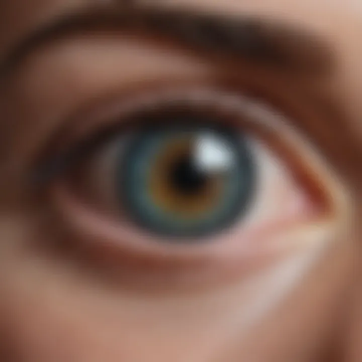 Close-up of an eye showing the macula area