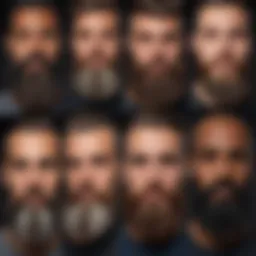 Artistic representation of various beard styles highlighting diversity