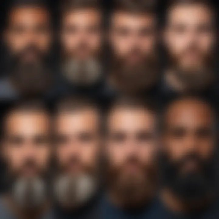 Artistic representation of various beard styles highlighting diversity