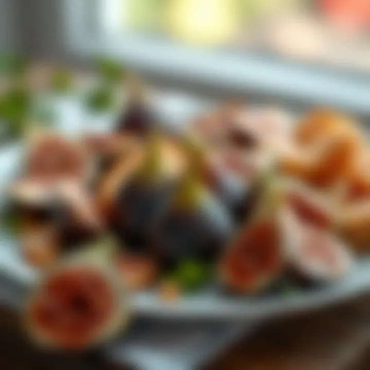 Figs in Mediterranean Cuisine A beautifully arranged plate featuring figs and various Mediterranean dishes
