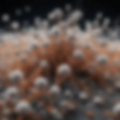 Microscopic view of PTFE nanopowder showcasing its fine particles