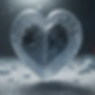Symbol of Emotional Detachment A close-up view of a frozen heart symbolizing emotional detachment