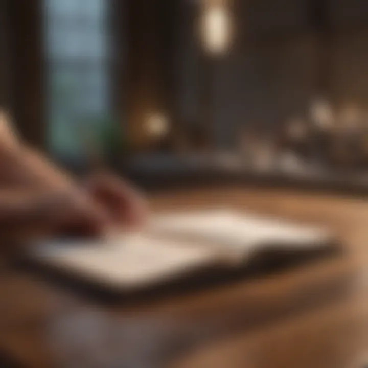 Person practicing mindfulness with journal