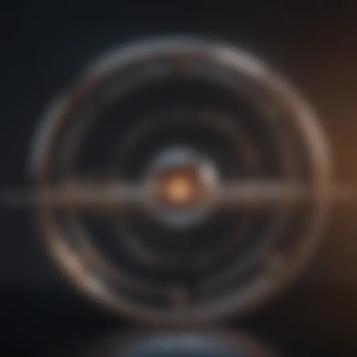 A conceptual illustration of fundamental physics theories and their implications.
