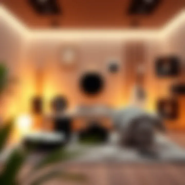 Relaxing environment showcasing sound therapy tools