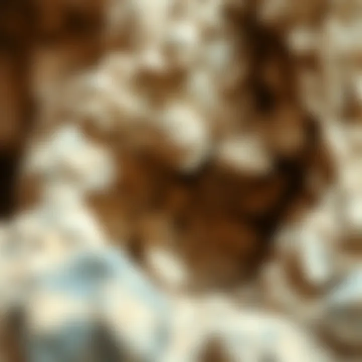 Geological formation containing various types of concretions in a sedimentary layer