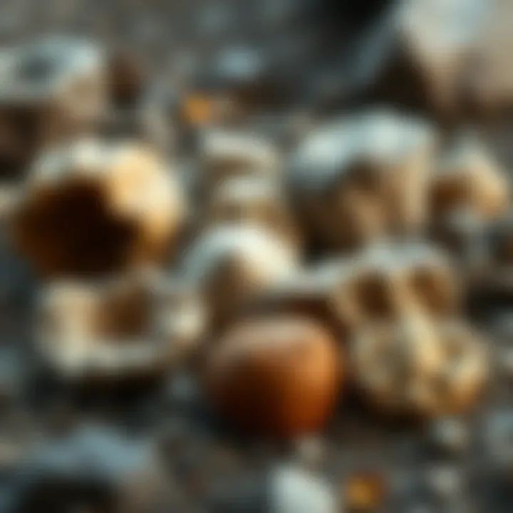 Illustration of different types of concretions, highlighting their shapes and sizes