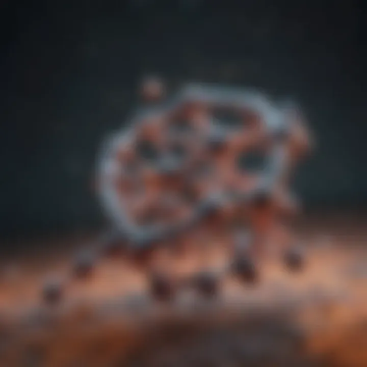 A molecular structure illustration of isomaltulose powder showcasing its unique properties.