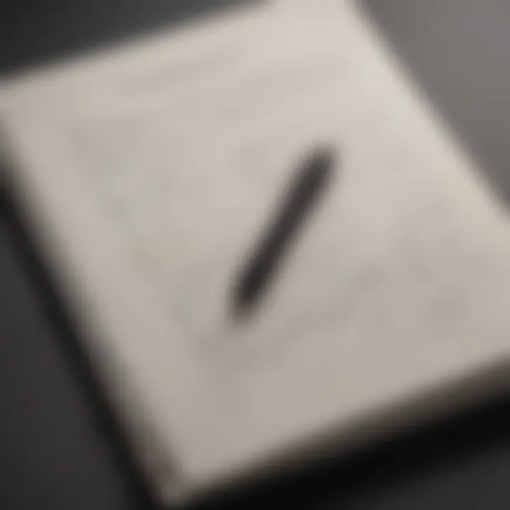 A close-up of a notebook with unique layouts for left-handed writing