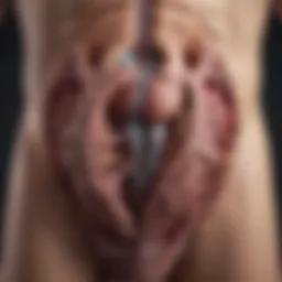 Anatomical position of the pancreas in relation to surrounding organs