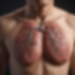 Detailed illustration of lung cancer symptoms and indicators.