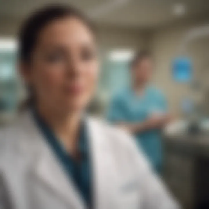 Patients participating in a clinical trial, engaging with healthcare professionals
