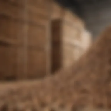 Wood pellets in a storage facility showcasing their compact form