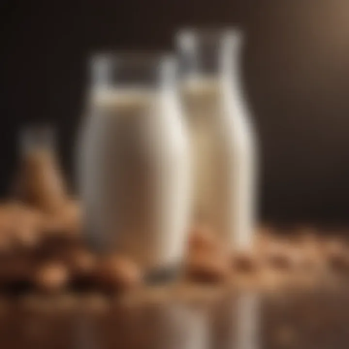 Diverse alternative milk sources like almond, soy, and oat