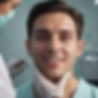 Dental professional providing care with safety protocols