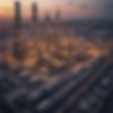 Modern Oil Refinery An aerial view of a modern oil refinery showcasing advanced technology and infrastructure.