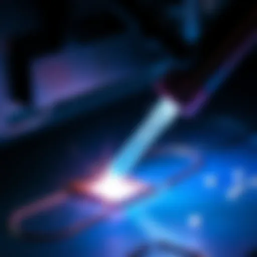 Microscopic view of plasma etching in action