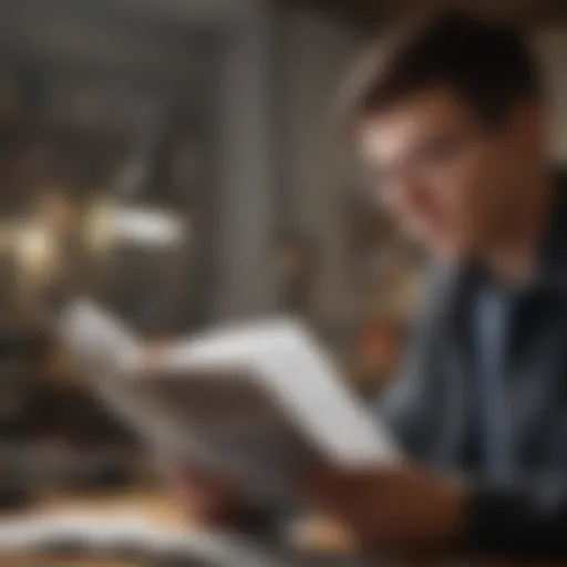 A student engrossed in reading a scientific magazine.