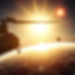 Illustration depicting solar geoengineering techniques in action