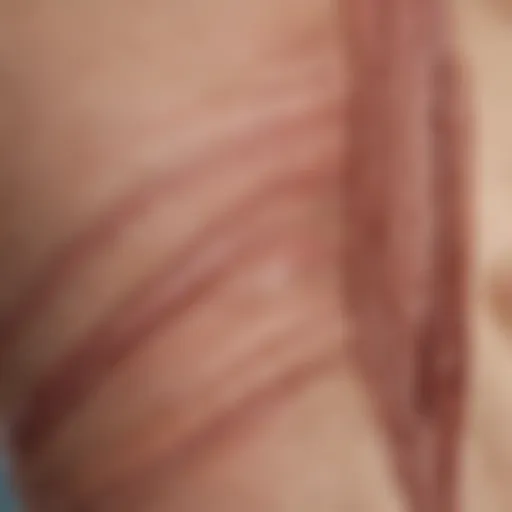 Close-up of skin layers affected by cancer