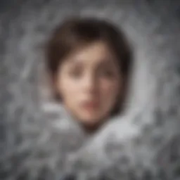 A person surrounded by chaotic thoughts symbolizing anxiety