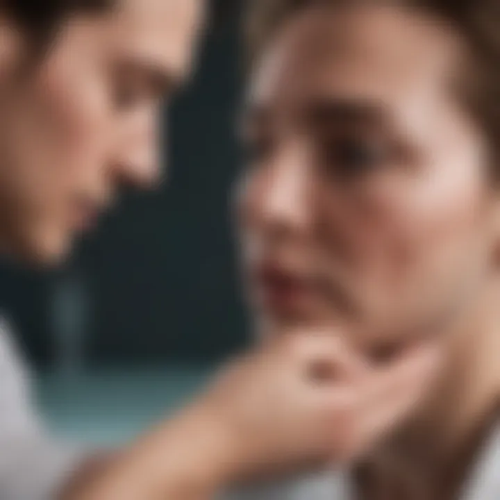 Medical professional examining a patient