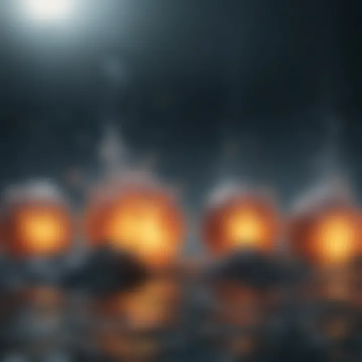 Illustration showing the chemical reactions of ocean acidification