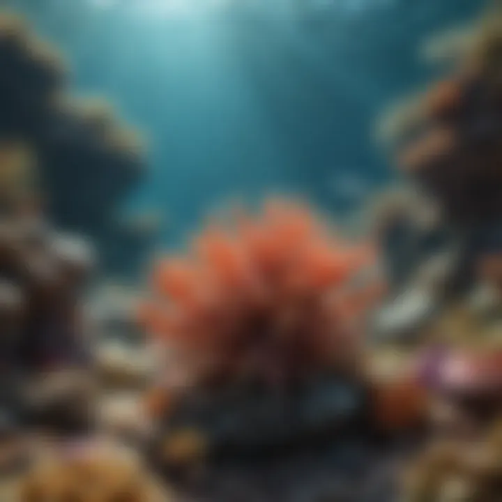 Visual representation of coral reefs affected by acidity