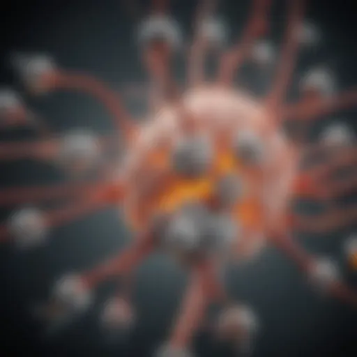 Illustration of serotonin molecules interacting with brain receptors related to sleep regulation