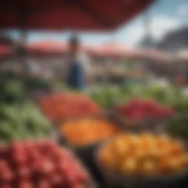 Exploring Local Organic Produce A vibrant farmer's market showcasing organic produce