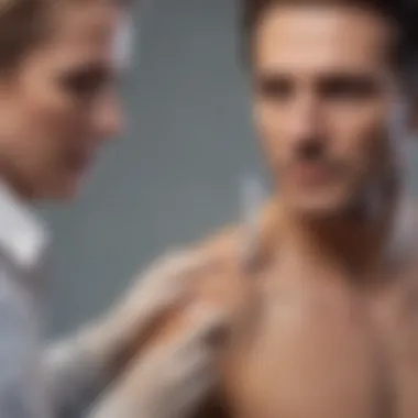 Vaccine Administration in Adults A health professional administering a vaccine to an adult