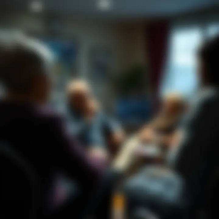 A supportive group session highlighting social support for stroke survivors